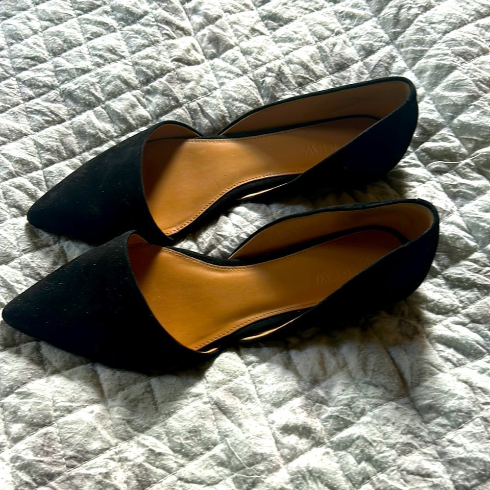 D’Orsay flats from J. Crew. Black suede. Worn a few times but in good condition